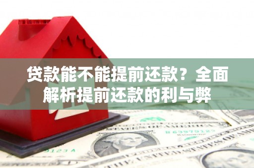 凉州贷款能不能提前还款？全面解析提前还款的利与弊