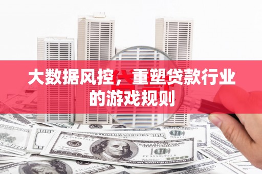 凉州大数据风控，重塑贷款行业的游戏规则