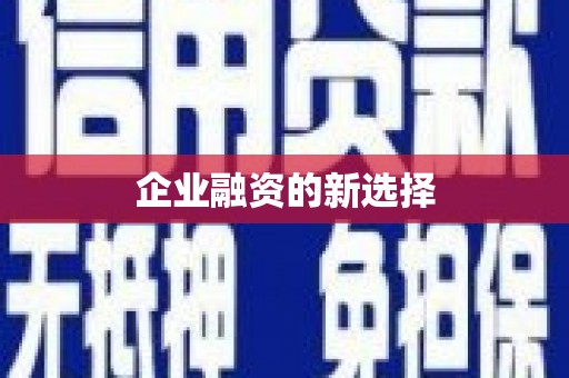 凉州企业融资的新选择