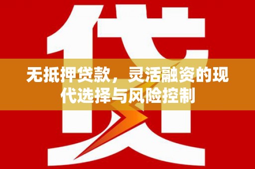 凉州无抵押贷款，灵活融资的现代选择与风险控制