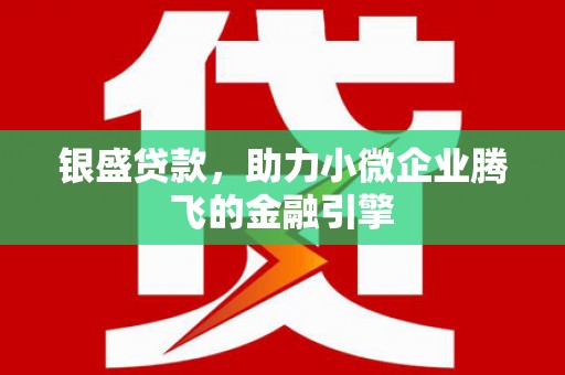 凉州银盛贷款，助力小微企业腾飞的金融引擎