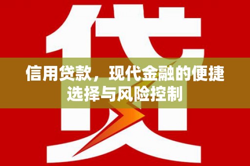 凉州信用贷款，现代金融的便捷选择与风险控制