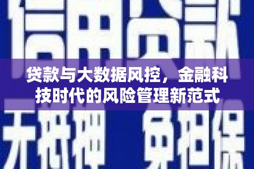 凉州贷款与大数据风控，金融科技时代的风险管理新范式