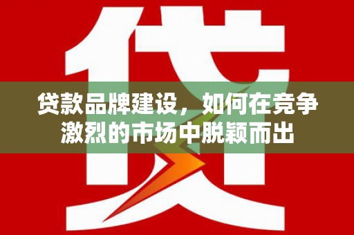 凉州贷款品牌建设，如何在竞争激烈的市场中脱颖而出