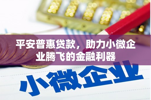 凉州平安普惠贷款，助力小微企业腾飞的金融利器