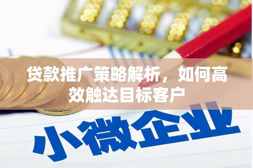 凉州贷款推广策略解析，如何高效触达目标客户
