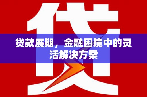 凉州贷款展期，金融困境中的灵活解决方案