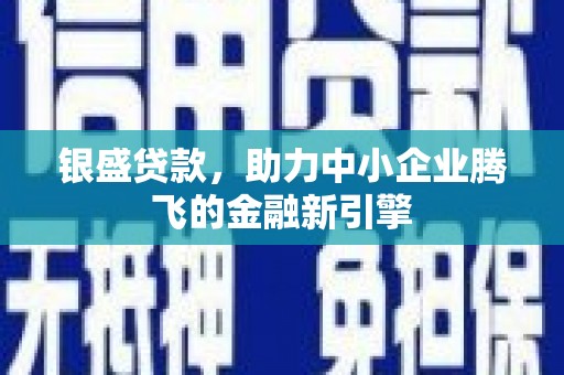 凉州银盛贷款，助力中小企业腾飞的金融新引擎