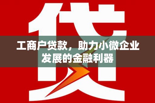 凉州工商户贷款，助力小微企业发展的金融利器