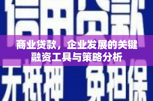 凉州商业贷款，企业发展的关键融资工具与策略分析