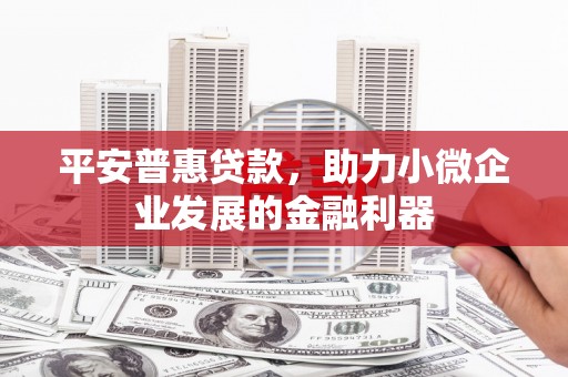 凉州平安普惠贷款，助力小微企业发展的金融利器