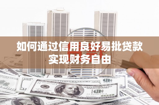 凉州如何通过信用良好易批贷款实现财务自由