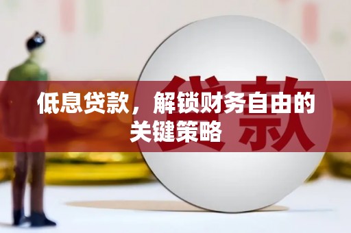 凉州低息贷款，解锁财务自由的关键策略