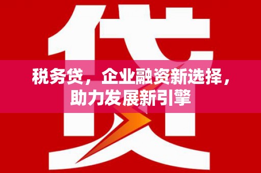 凉州税务贷，企业融资新选择，助力发展新引擎