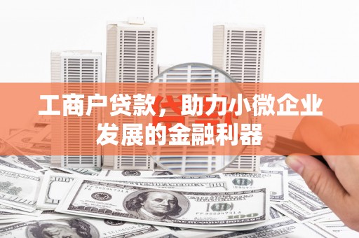 凉州工商户贷款，助力小微企业发展的金融利器
