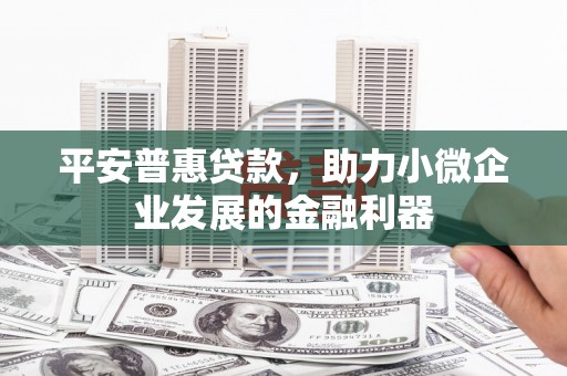 凉州平安普惠贷款，助力小微企业发展的金融利器