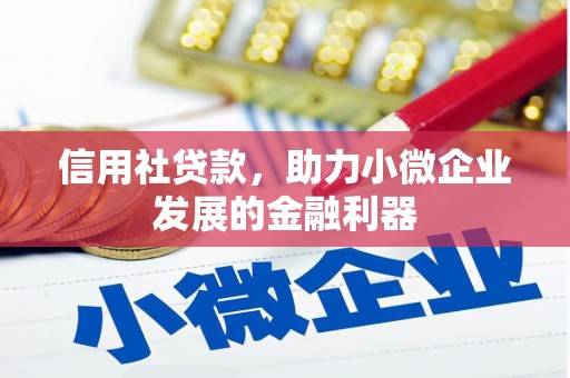 凉州信用社贷款，助力小微企业发展的金融利器
