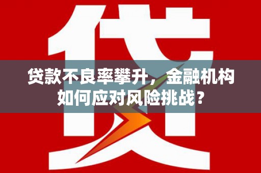 凉州贷款不良率攀升，金融机构如何应对风险挑战？